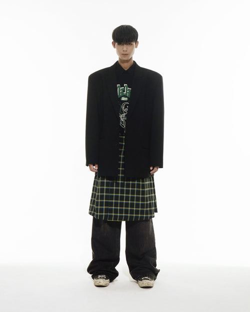 RK KLIT Midi Skirt Tartan Check 