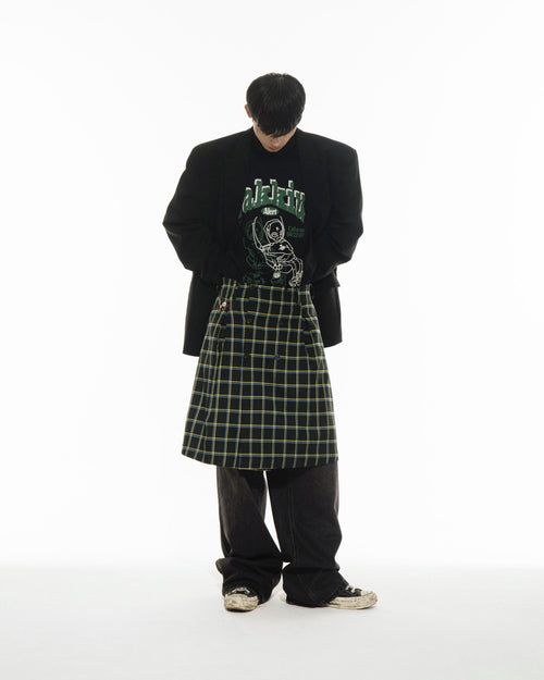 RK KLIT Midi Skirt Tartan Check