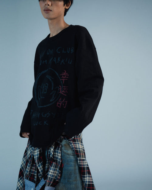 BUTT ON BLACK LONG SLEEVE 
