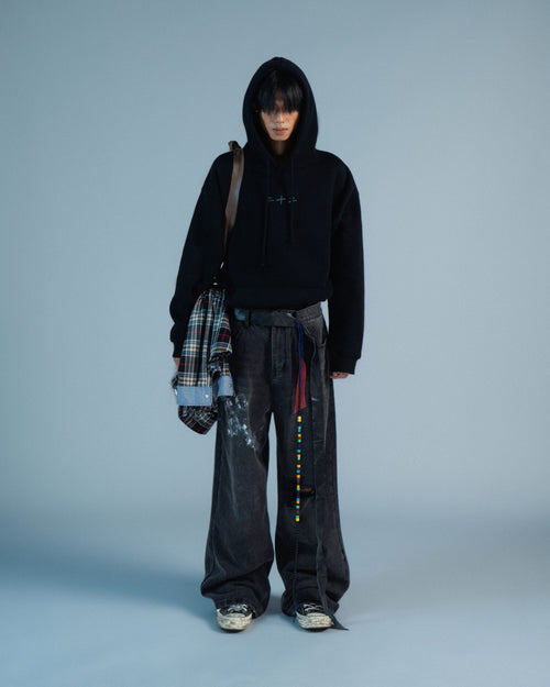 Buttoned Black Hoodie