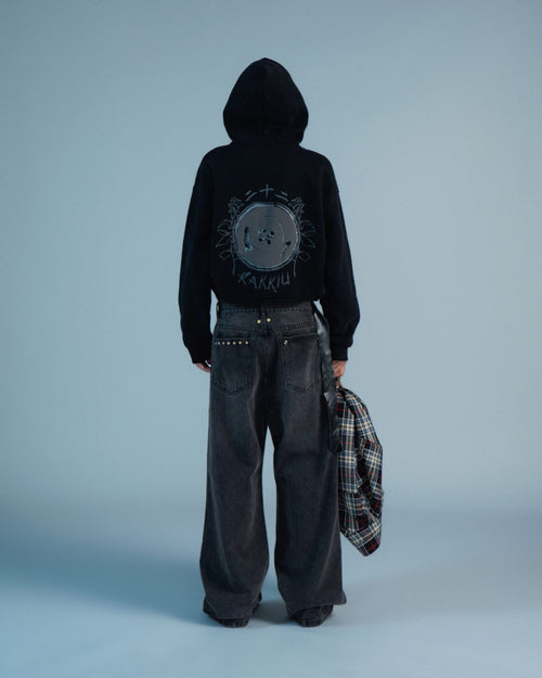 Buttoned Black Hoodie
