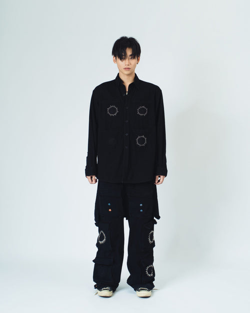4-Hole Puncher Denim Cargo Pants