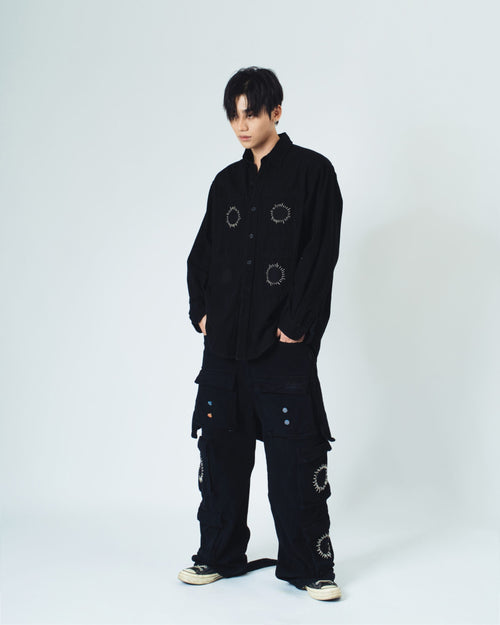 4-Hole Puncher Denim Cargo Pants