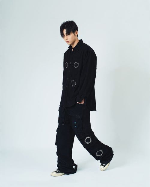 4-Hole Puncher Denim Cargo Pants