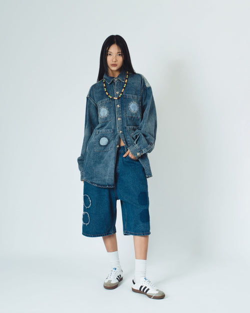 4 Hole Puncher Blue Denim Shorts