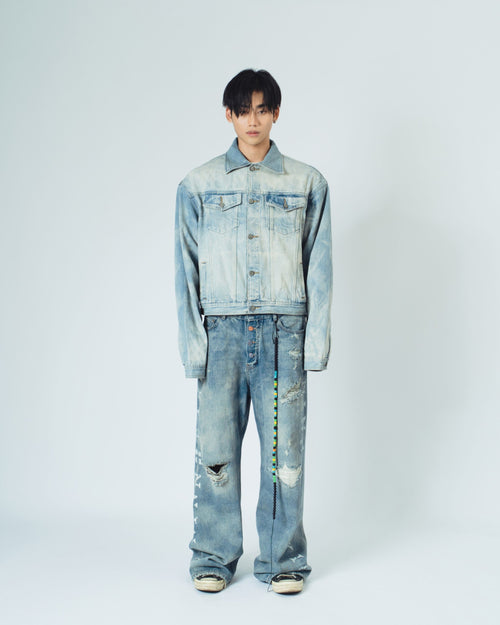 4 Hole Puncher Blue Denim Jeans