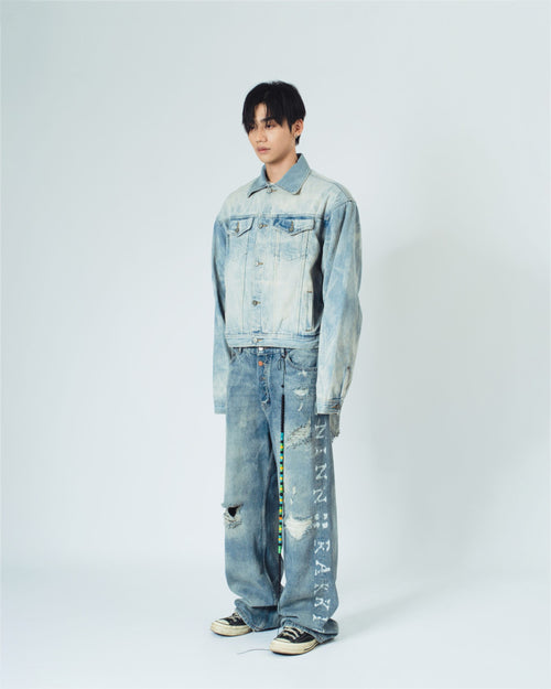 4 Hole Puncher Blue Denim Jeans