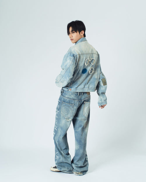 4 Hole Puncher Blue Denim Jeans