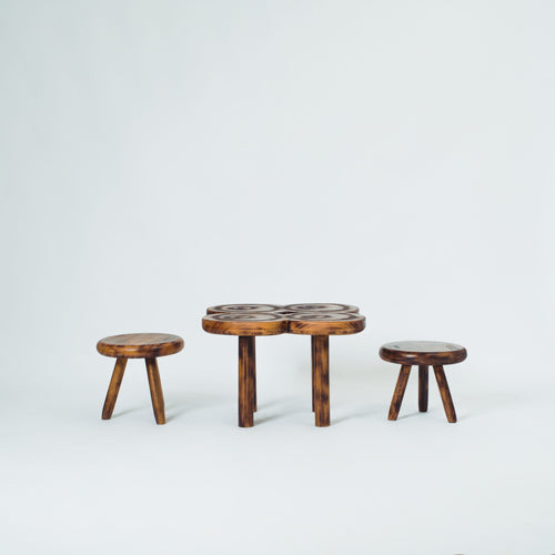4-hole puncher wooden table