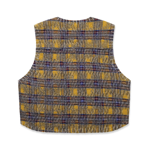 USHI Yellow Tartan Check Vest 