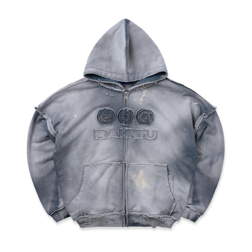 KU Washed Blue Zip Hoodie