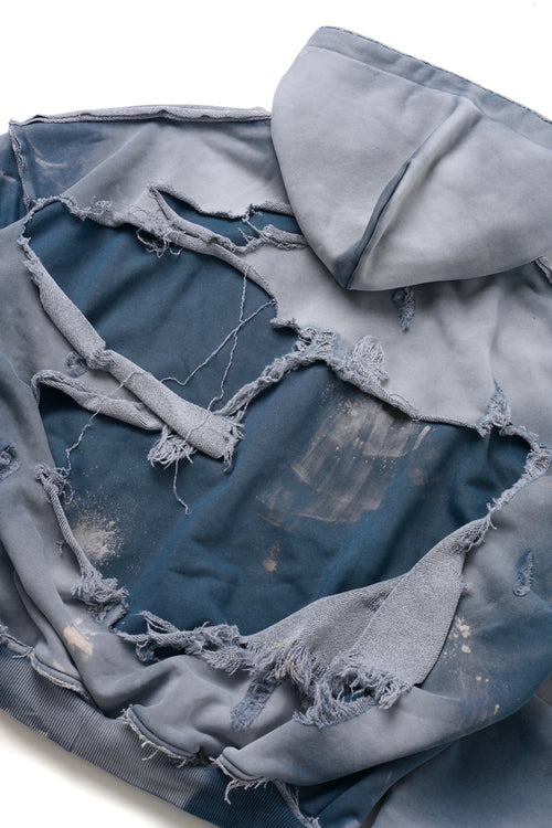 KU Washed Blue Zip Hoodie