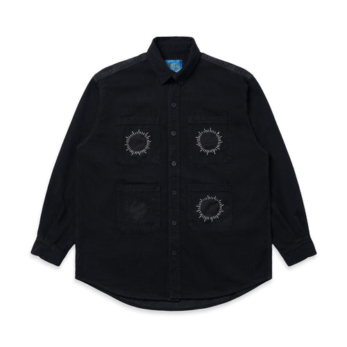 4 Hole Puncher Black Denim Shirt