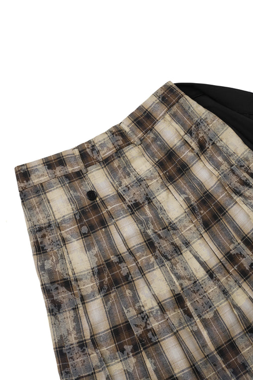 SAKA Brown tartan check skirt