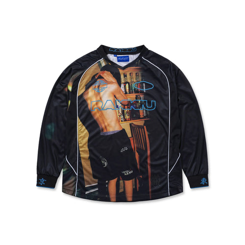 LOST IN TOKYO Panel Football Jersey Red T-Shirt