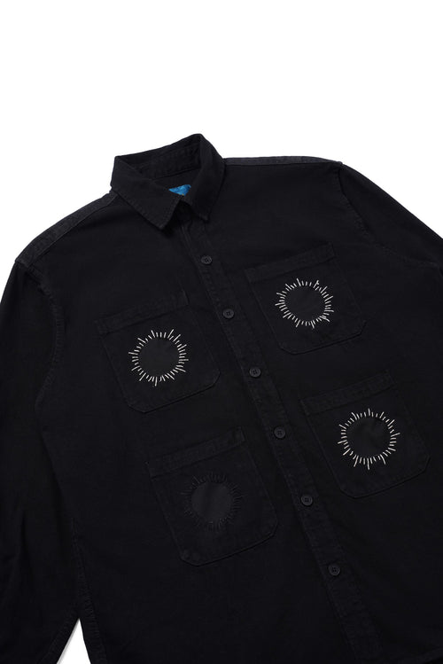 4 Hole Puncher Black Denim Shirt