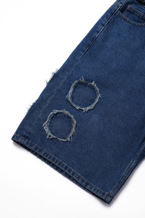 4 Hole Puncher Blue Denim Shorts