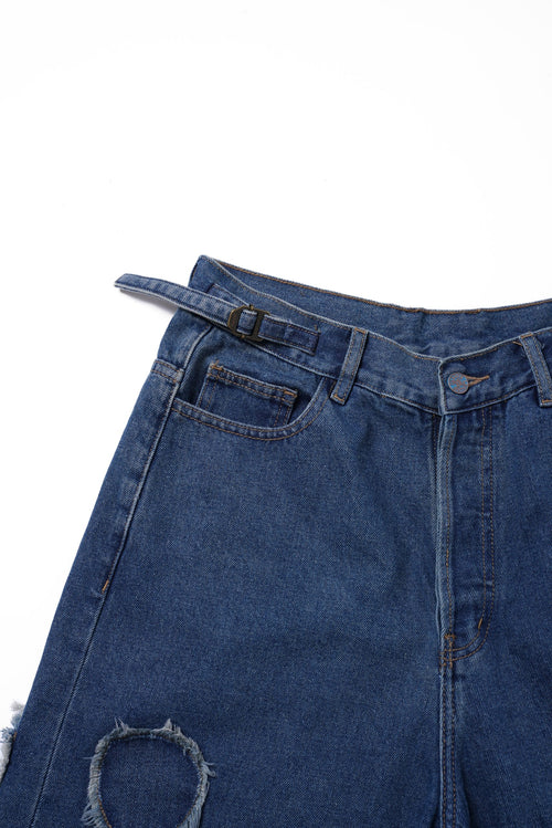 4 Hole Puncher Blue Denim Shorts