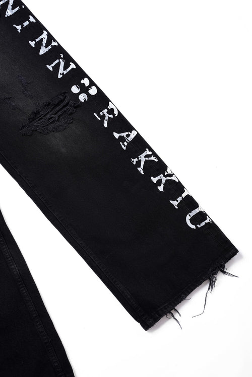 4 Hole Puncher Black Denim Jeans