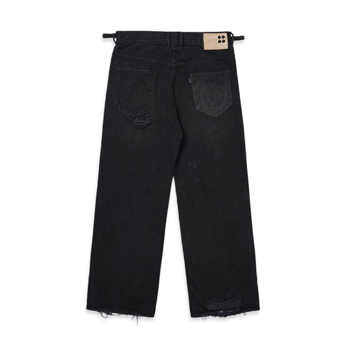 4 Hole Puncher Black Denim Jeans