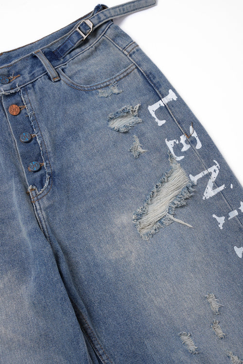 4 Hole Puncher Blue Denim Jeans