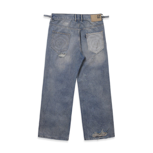 4 Hole Puncher Blue Denim Jeans
