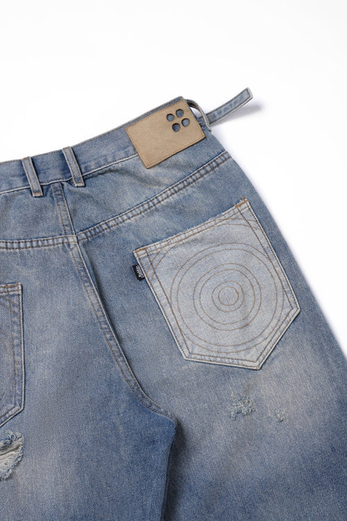 4 Hole Puncher Blue Denim Jeans