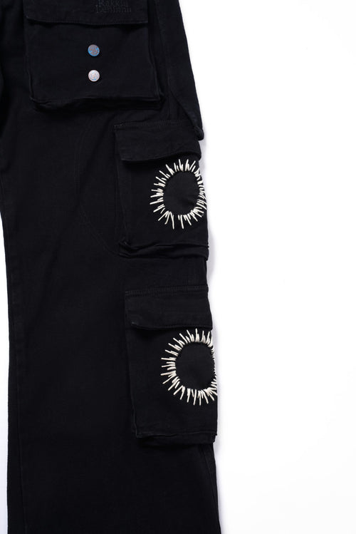 4-Hole Puncher Denim Cargo Pants