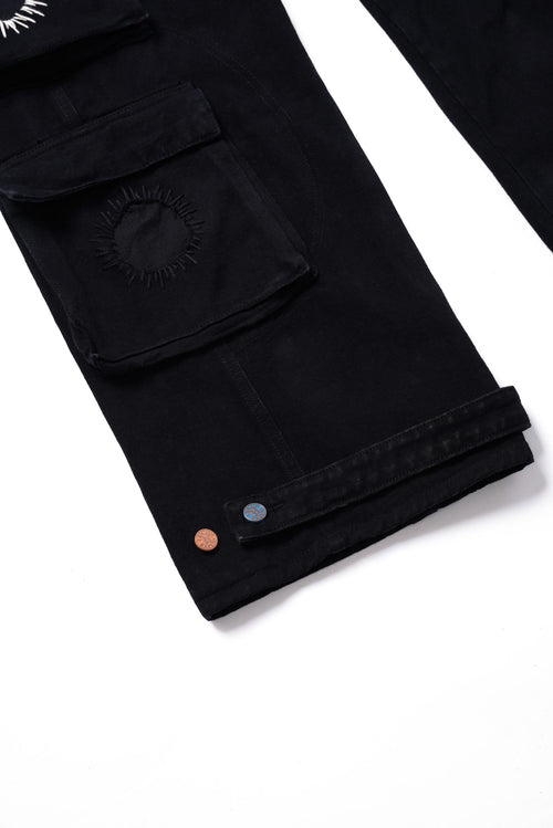 4-Hole Puncher Denim Cargo Pants