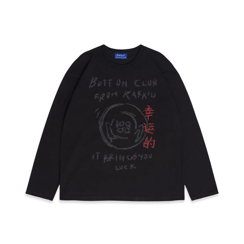 BUTT ON BLACK LONG SLEEVE 