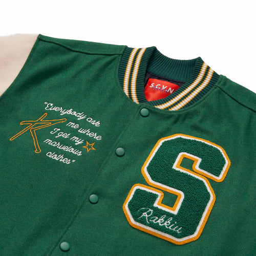 RK//SCVN Varsity Jacket Green