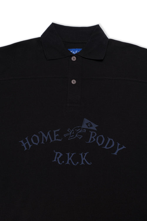 FLAGSTAFF oversized black polo shirt