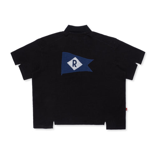 FLAGSTAFF oversized black polo shirt