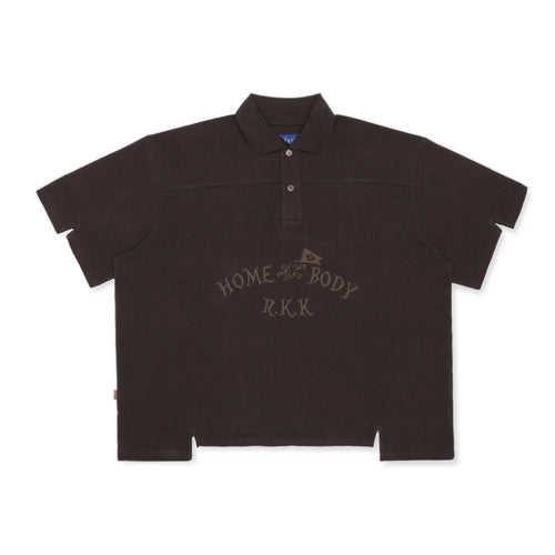 FLAGSTAFF oversized brown polo shirt