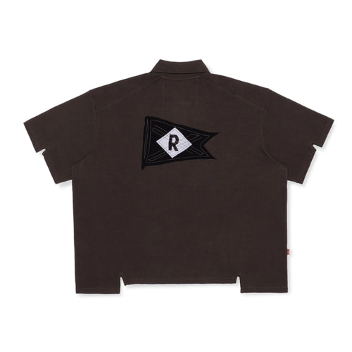 FLAGSTAFF oversized brown polo shirt