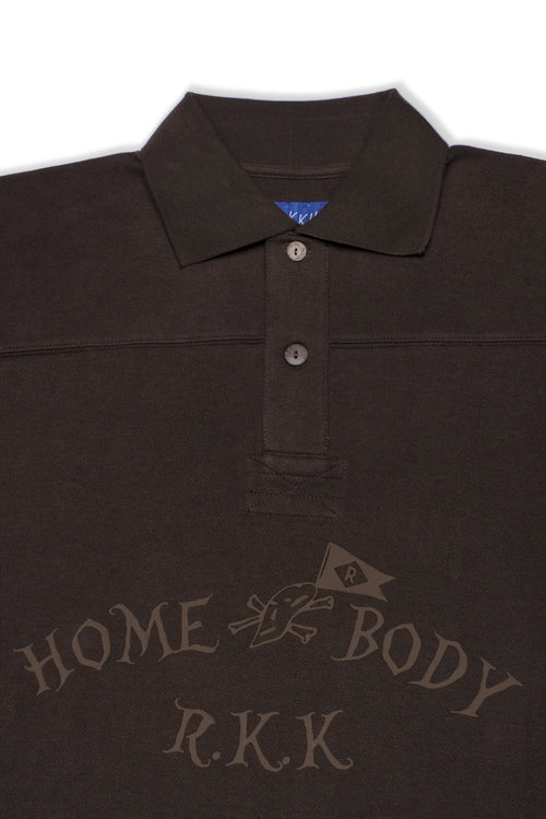FLAGSTAFF oversized brown polo shirt