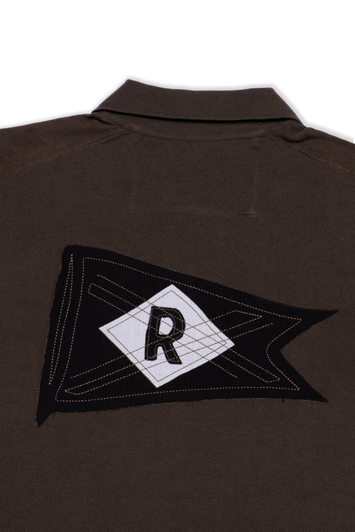 FLAGSTAFF oversized brown polo shirt